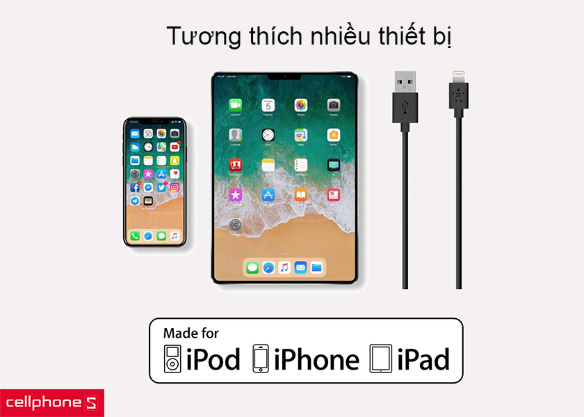 Hỗ trợ sạc nhanh, tương thích nhiều loại củ sạc