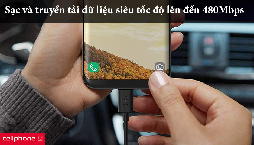 Sạc và truyền tải dữ liệu siêu tốc độ với cáp Belkin Type-C 3.0 1.2m
