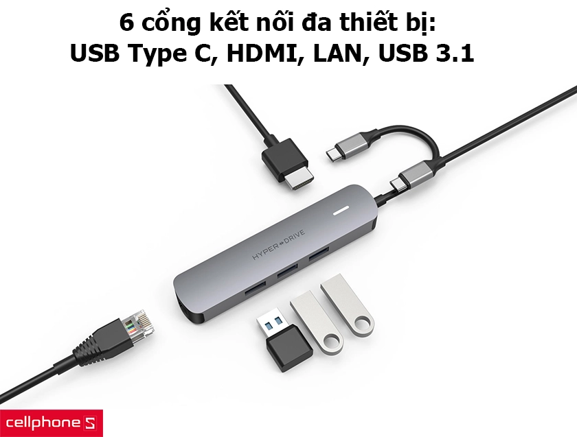 Sáu cổng kết nối đa thiết bị