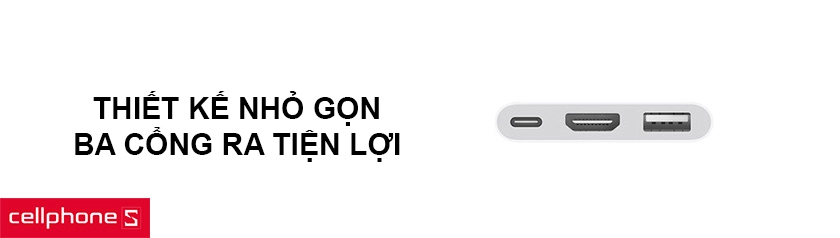 Thiết kế nhỏ gọn, ba cổng ra tiện lợi