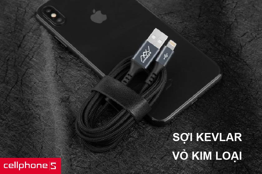 Thiết kế kim loại kết hợp cùng sợi Kevlar bền bỉ và độ dài lên đến 1.5m