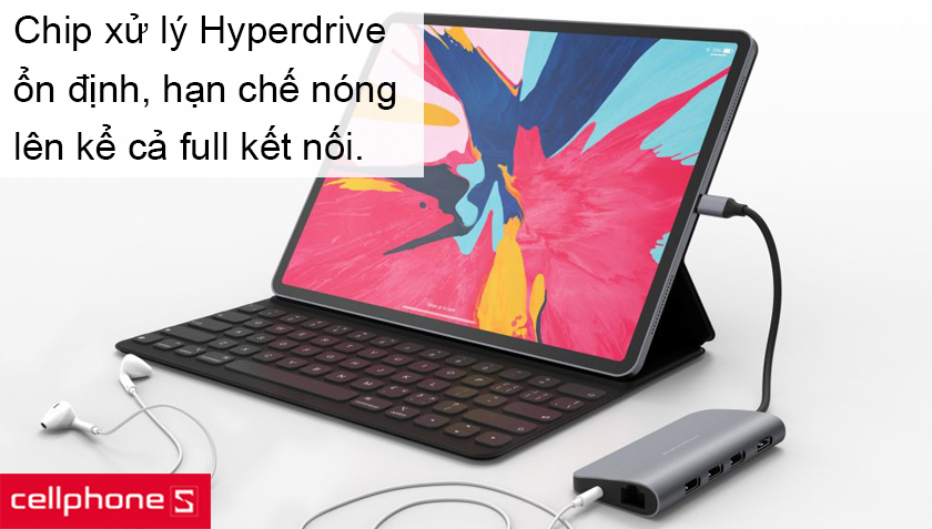 Kết nối an toàn kể cả khi kết nối full cổng nhờ chip xử lý Hyperdrive ổn định