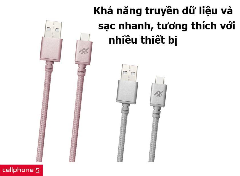 Khả năng truyền dữ liệu và sạc nhanh, tương thích với nhiều thiết bị