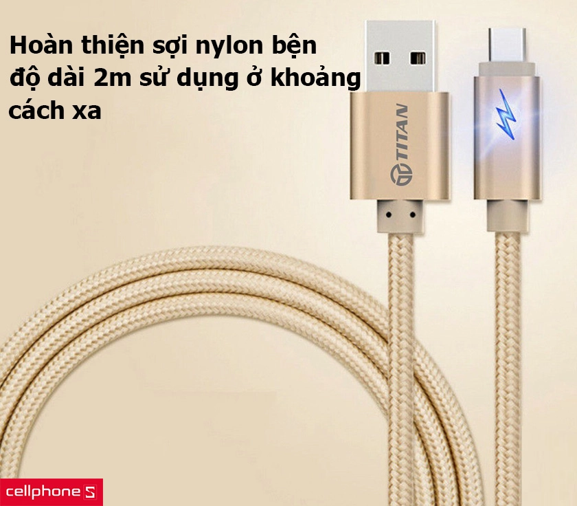 Hoàn thiện sợi nylon bện bền bỉ, độ dài 2m