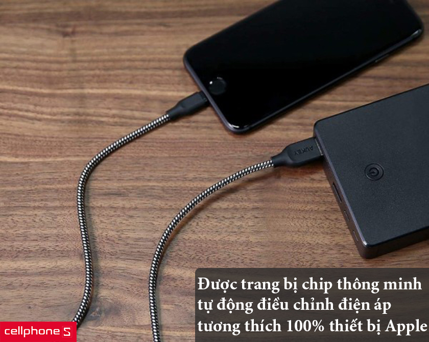 Cáp sạc chuẩn MFi với chip thông minh điều chỉnh điện áp