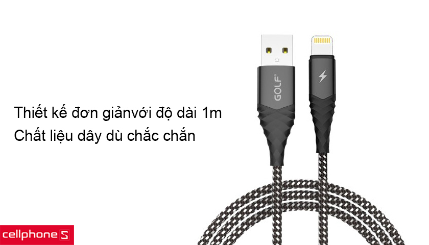 Cáp Lightning Golf GC-67I dây dù 1m