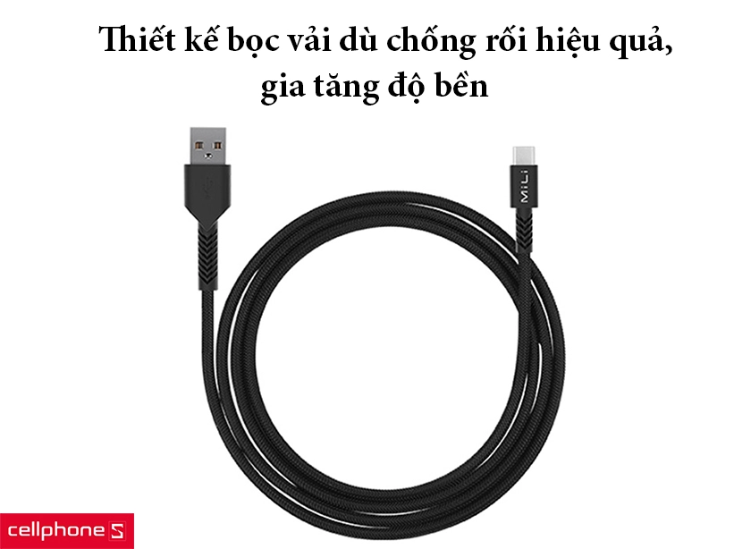 Thiết kế bọc vải dù chống rối hiệu quả, gia tăng độ bền