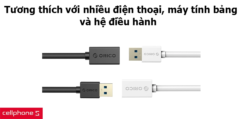 Cáp nối chuẩn USB 3.0 sang USB 3.0 ORICO CER3-15 có thể sử dụng với nhiều thiết bị