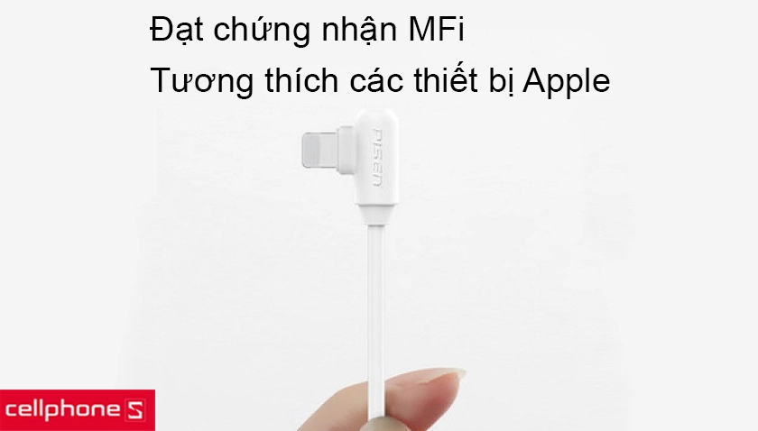 Đạt chuẩn MFi, tương thích với các thiết bị Apple như iPhone, iPad,…