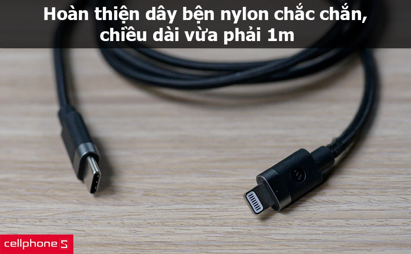 Hoàn thiện dây bện nylon chắc chắn, chiều dài vừa phải 1m