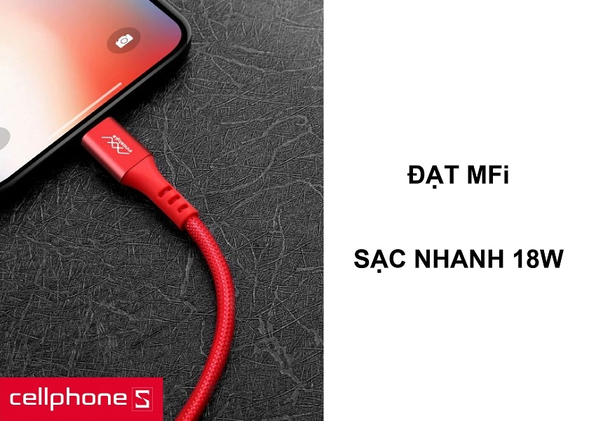 Chứng chỉ MFI đạt chất lượng Apple cùng khả năng sạc nhanh lên đến 18W