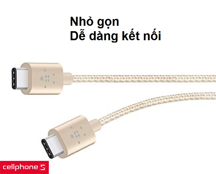 Cáp sạc Type C Belkin Mixit F2CU060bt04 nhỏ gọn và dễ dàng kết nối