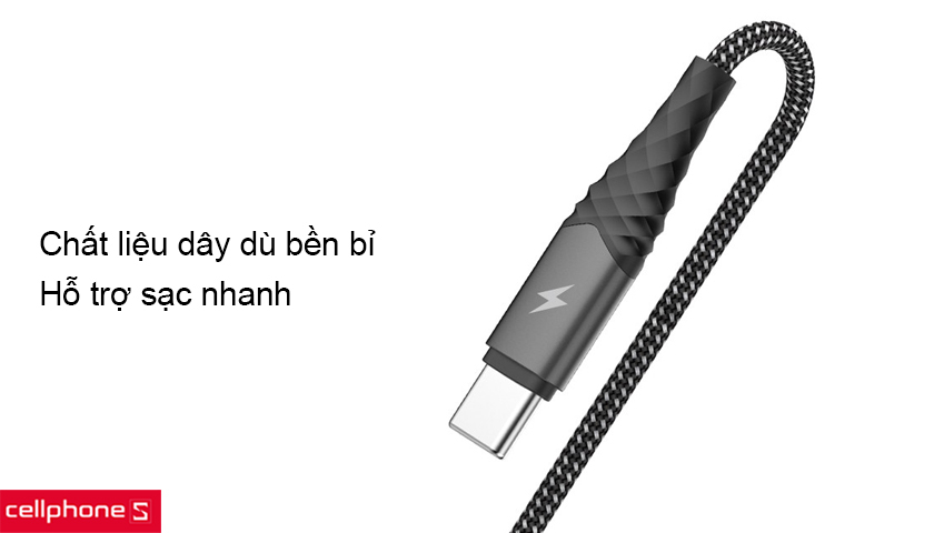 Cáp Type-C Golf GC-67T dây dù 1m