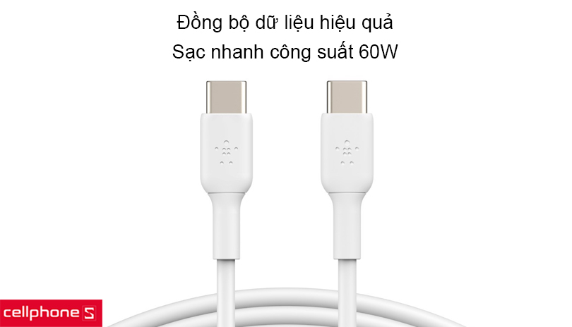 Sạc nhanh công suất 60W và dễ dàng đồng bộ hóa dữ liệu giữa các thiết bị