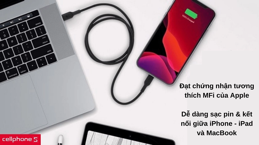 Đạt chứng nhận tương thích Apple MFi mang lại độ tương thích tốt cho thiết bị Apple
