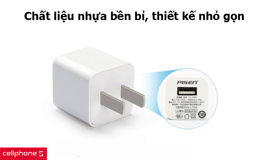 Thiết kế củ sạc nhỏ gọn, sang trọng