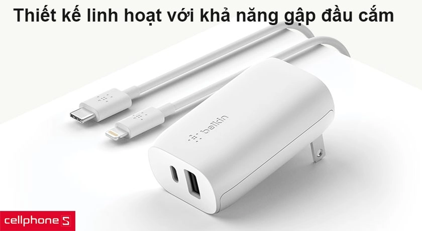 Thiết kế linh hoạt với khả năng gập đầu cắm