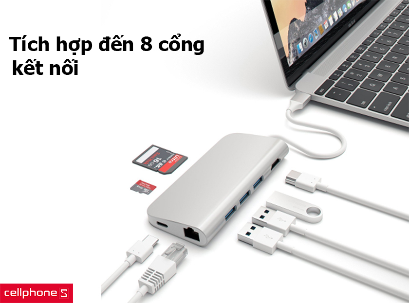 Tích hợp 8 cổng kết nối