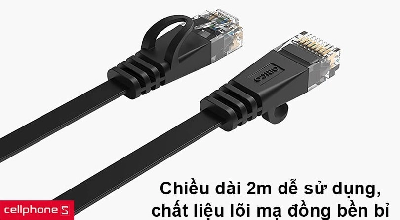 Chiều dài 2m dễ sử dụng, chất liệu lõi mạ đồng bền bỉ