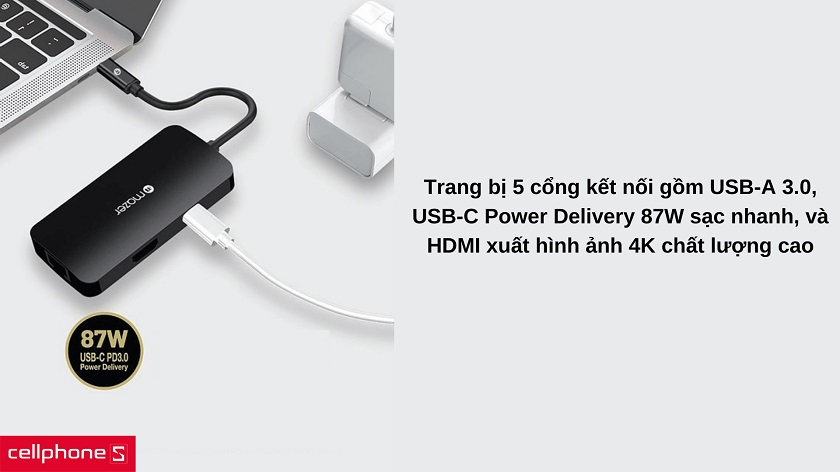 Trang bị cổng sạc nanh 87W cùng HDMI xuất ảnh 4K chất lượng cao