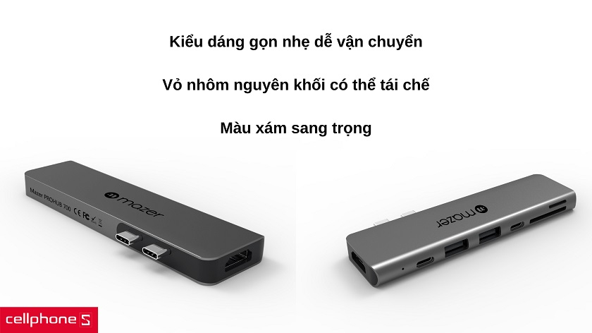 Hub chuyển đổi Mazer USB-C Direct Plug UC2PROHUB700
