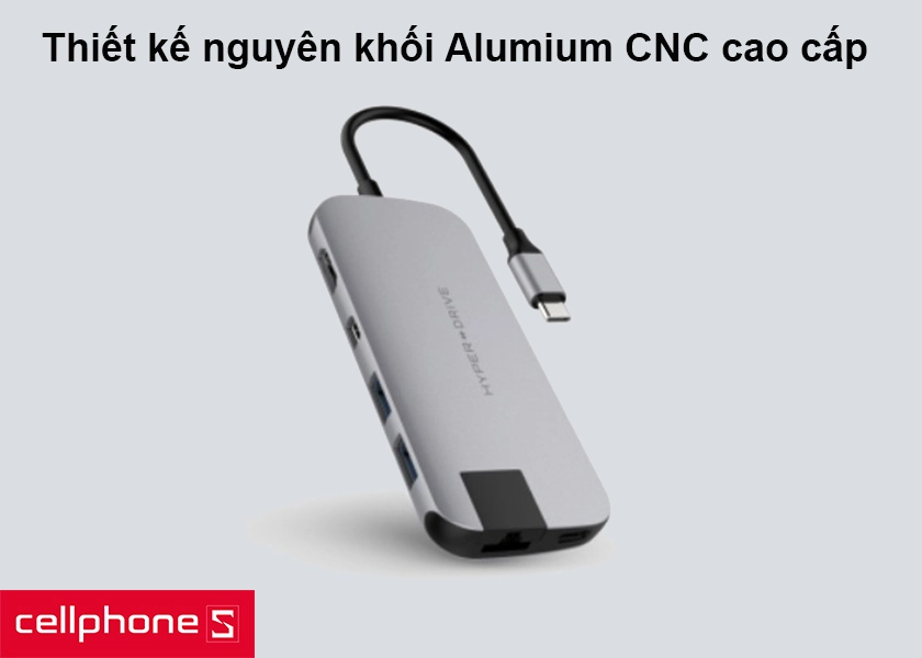 Thiết kế nguyên khối Aluminum CNC cao cấp, mỏng nhẹ hai màu sắc tương xứng