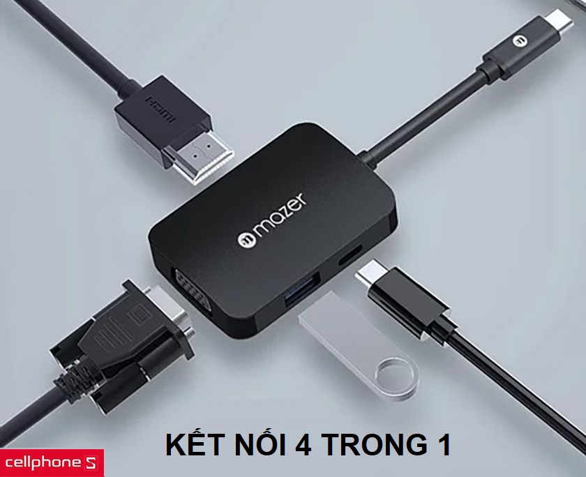 Hỗ trợ đầy đủ cổng kết nối 4 trong 1
