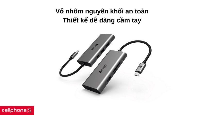 Vỏ nhôm nguyên khối an toàn & bền vững, tương thích với nhiều hệ điều hành phổ biến