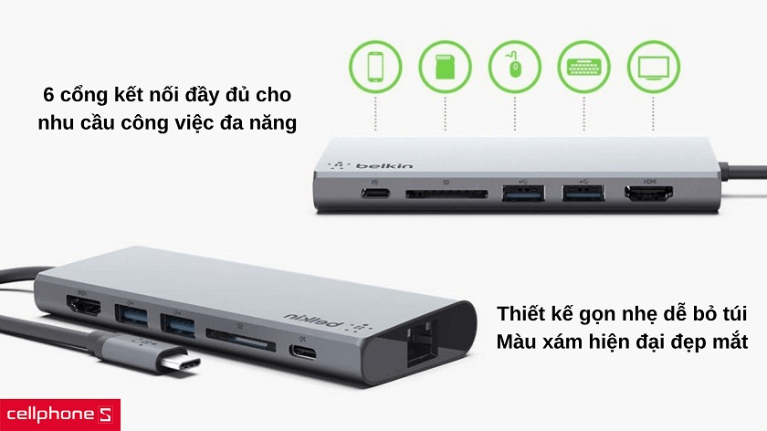 Trang bị 6 cổng kết nối đa chức năng cho đa tác vụ