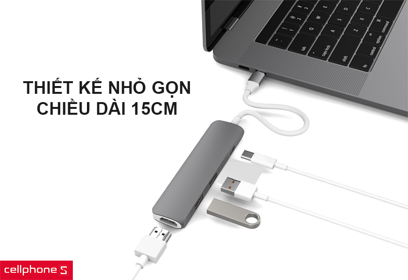 Thiết kế nhỏ gọn, sử dụng linh hoạt, chiều dài 15cm
