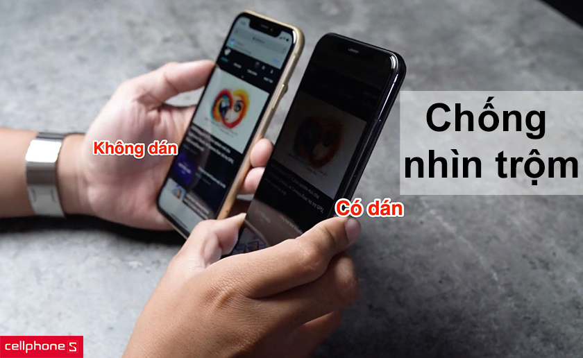 Chống người khác nhìn "lén" sang màn hình điện thoại khi đang sử dụng