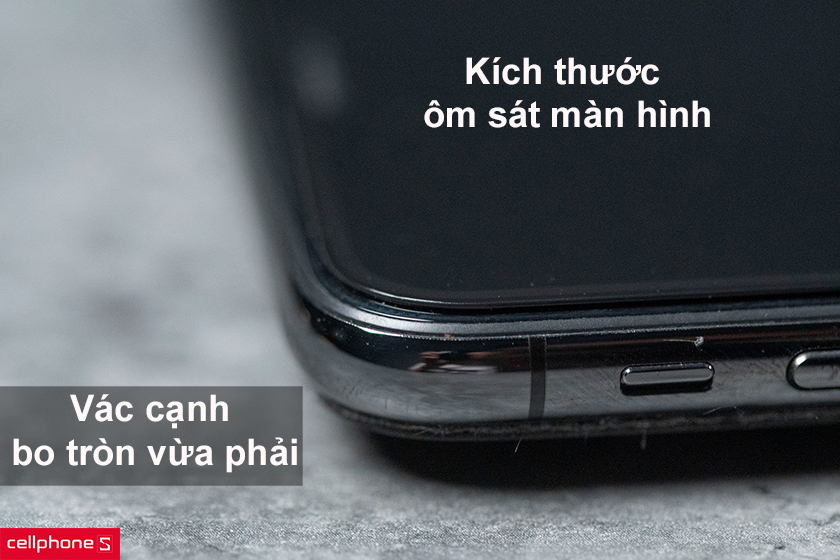 Kích thước ôm sát màn hình, thiết kế bo viền 3D không bị lồi lên