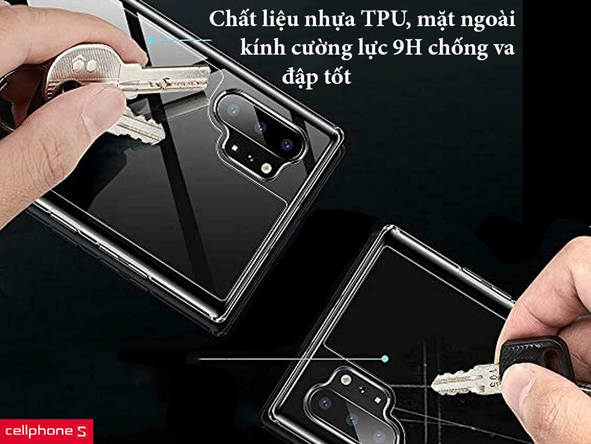 ESR Mimic Tempered Glass Case với chất liệu nhựa TPU, mặt ngoài kính cường lực 9H