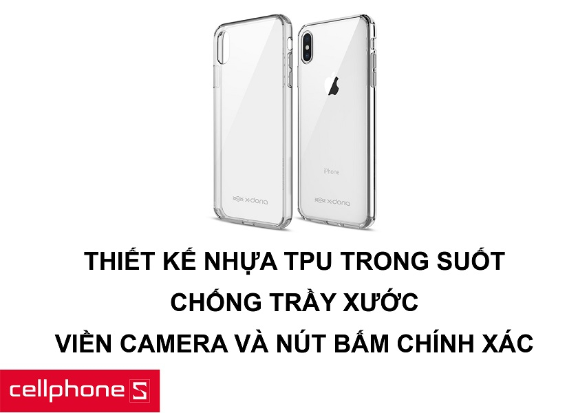 Ốp lưng X-Doria Clearvue thiết kế nhựa TPU trong suốt chống trầy