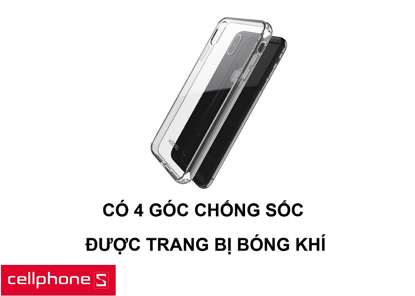 Giảm trầy xước và chấn động với lớp khí mỏng ở 4 góc
