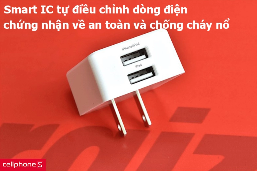 Quản lý dòng điện thông minh, đạt chứng chỉ an toàn với củ sạc