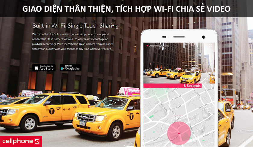 Màn hình 2.7 inch có giao diện thân thiện, tích hợp Wi-Fi chia sẻ video