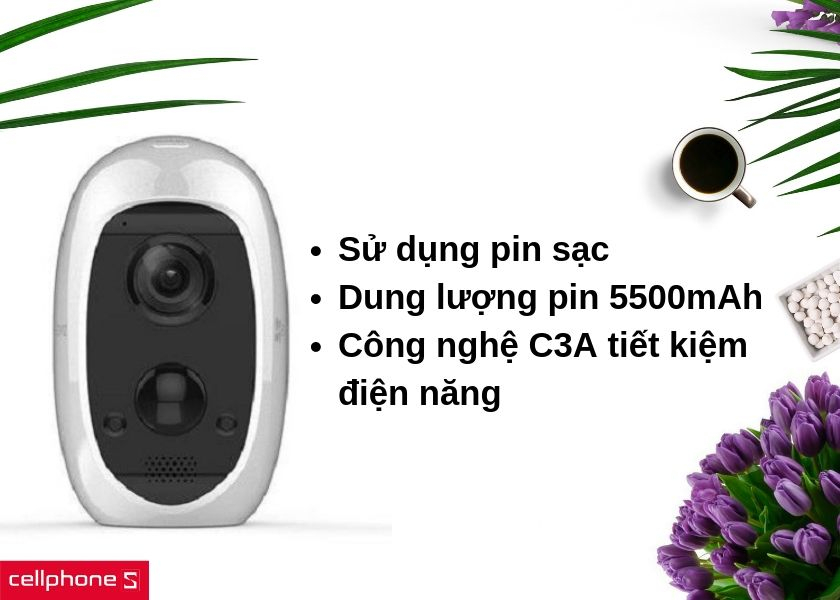 Dung lượng pin lên đến 5500mAh kết hợp công nghệ C3A giúp giảm tiêu thụ điện năng