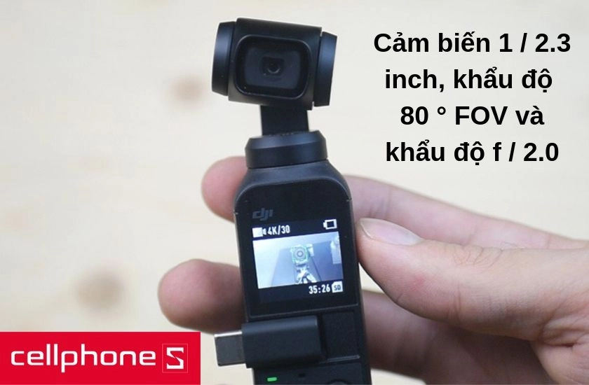 Camera tuyệt đẹp nhờ cảm biến 1 / 2.3 inch, khẩu độ 80 ° FOV và khẩu độ f / 2.0