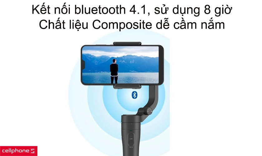 Kết nối bluetooth 4.1, sử dụng 8 giờ, chất liệu Composite dễ cầm nắm
