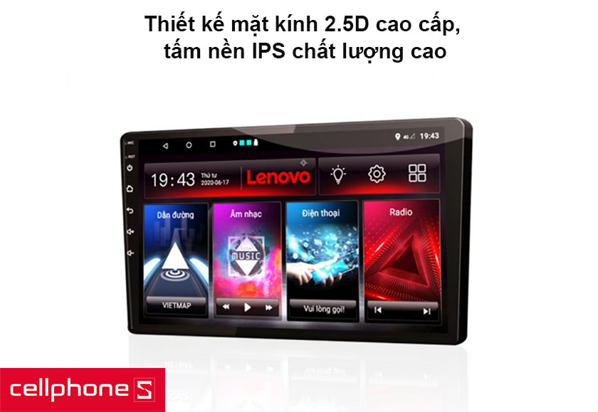 Màn hình giải trí Android Lenovo + Vietmap D1 4G 10 inch