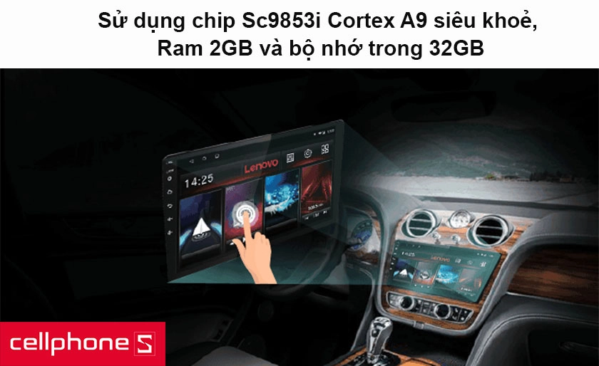 Màn hình giải trí Android Lenovo + Vietmap D1 4G 10 inch