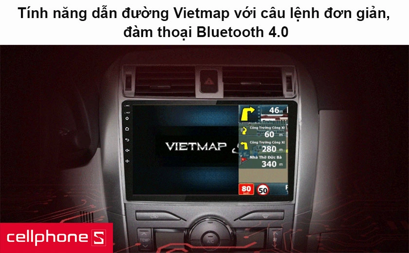 Màn hình giải trí Android Lenovo + Vietmap D1 4G 10 inch