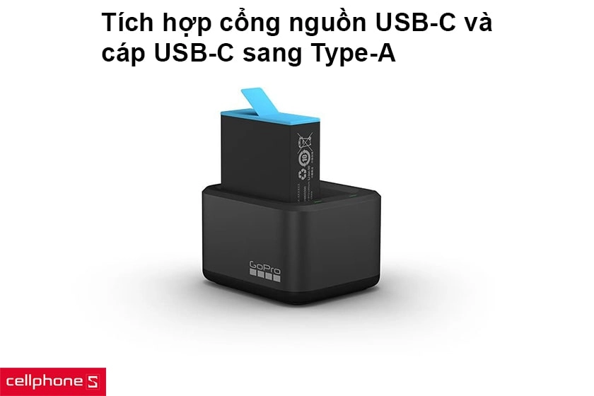 Trang bị viên pin, cho phép sạc hai viên pin cùng lúc