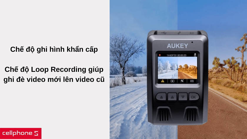 CAMERA GHI HÌNH XE HƠI AUKEY TÍCH HỢP CÔNG NGHỆ HỒNG NGOẠI ĐÊM