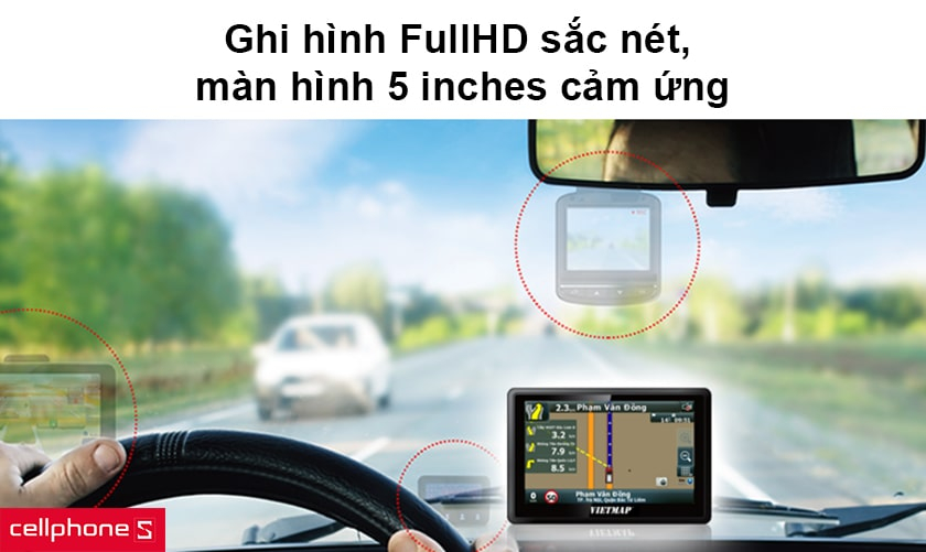 Ghi hình FullHD sắc nét, màn hình 5 inches cảm ứng