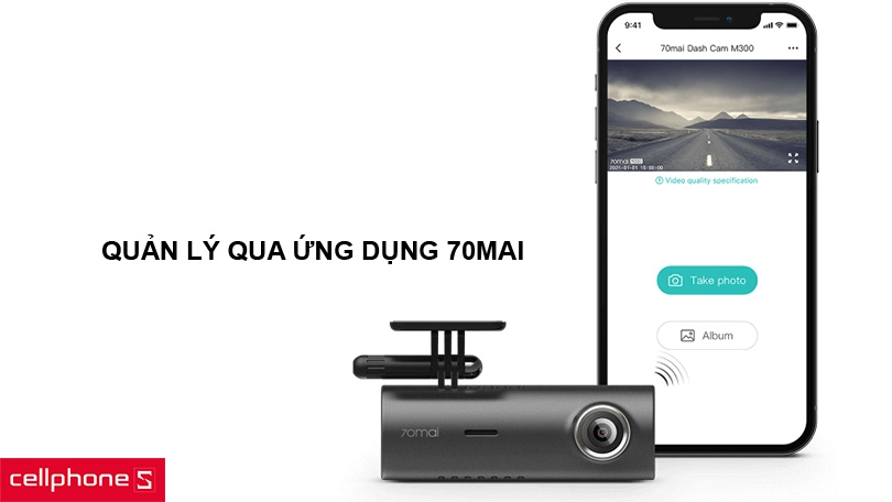 hỗ trợ kết nối và quản lý qua ứng dụng 70mai