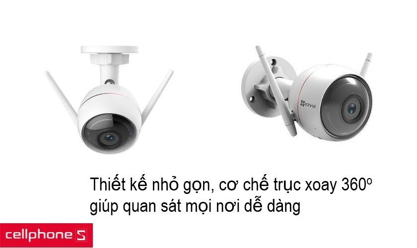 Thiết kế EZVIZ C3W trục xoay 360o - linh hoạt hơn Thiết kế EZVIZ C3W trục xoay 360o - linh hoạt hơn