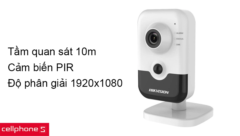 Hình ảnh có độ nét cao với độ phân giải 1920x1080, tầm quan sát hồng ngoại 10m