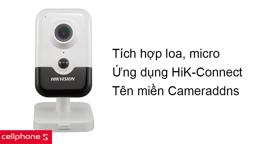 Tích hợp micro và loa, ứng dụng HIK-Connect giúp quan sát dễ dàng qua smartphone, tablet